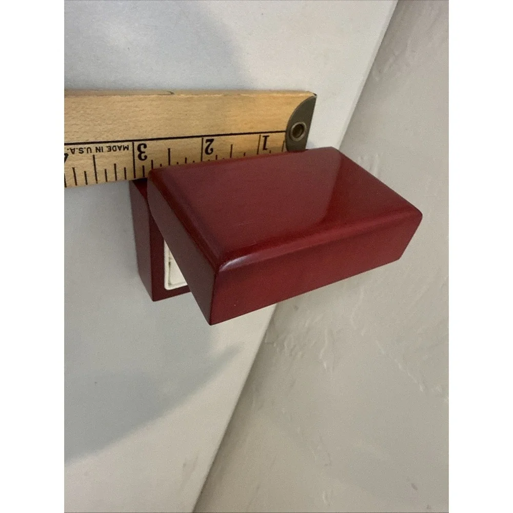 Vtg Helzberg Diamonds Double Ring Box Jewelry Cherrywood  Empty Wood Wedding